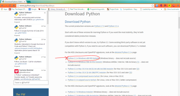 Download Python installer 